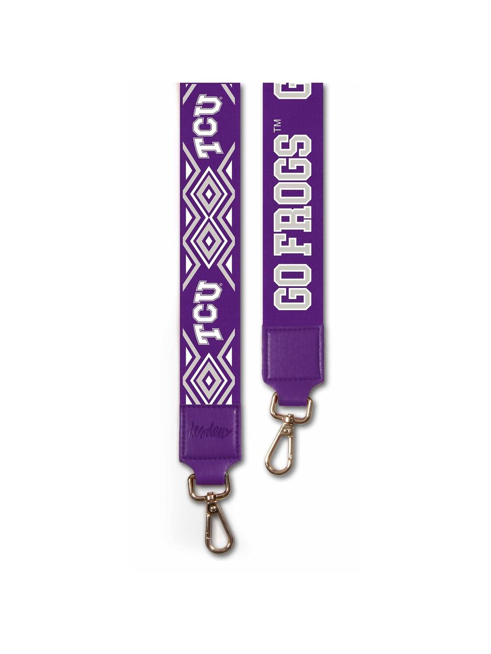 TCU 2" Wide Printed Purse Strap – Officially Licensed | Purple & White